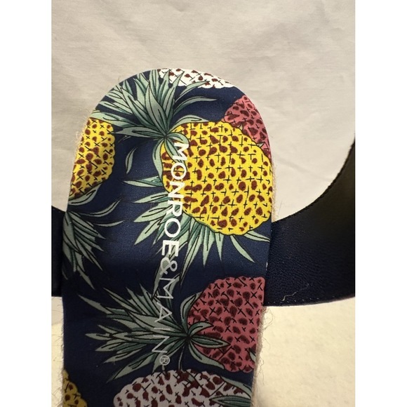 Monroe & Main Pineapple Wedge Heel Espadrilles Women's Sz 12 Navy Print Bohemian - Picture 5 of 8